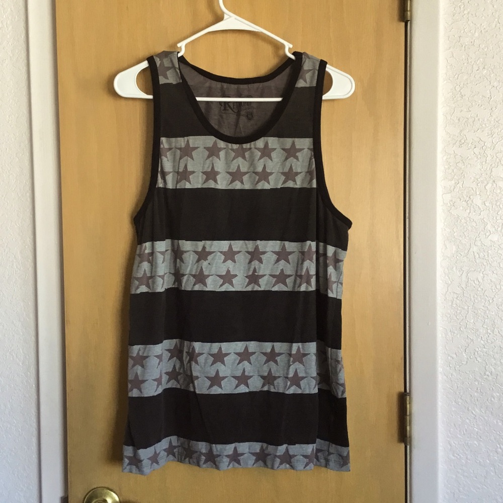 Retrofit Black and Gray Star Tank Top